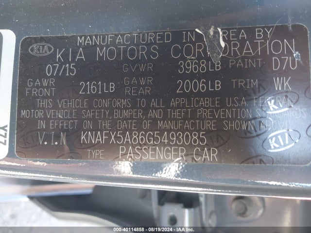 KIA FORTE LX 2016 KNAFX5A86G5493085 Image 9
