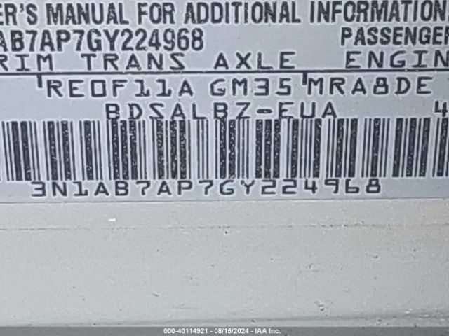 3N1AB7AP7GY224968 Nissan SENTRA S
