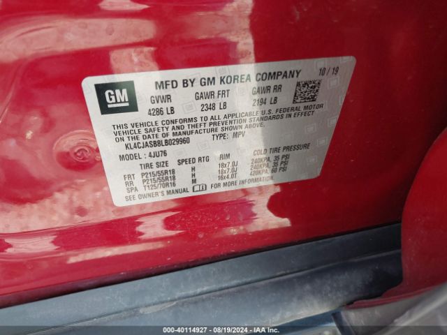 KL4CJASB8LB029960 Buick Encore Fwd Preferred