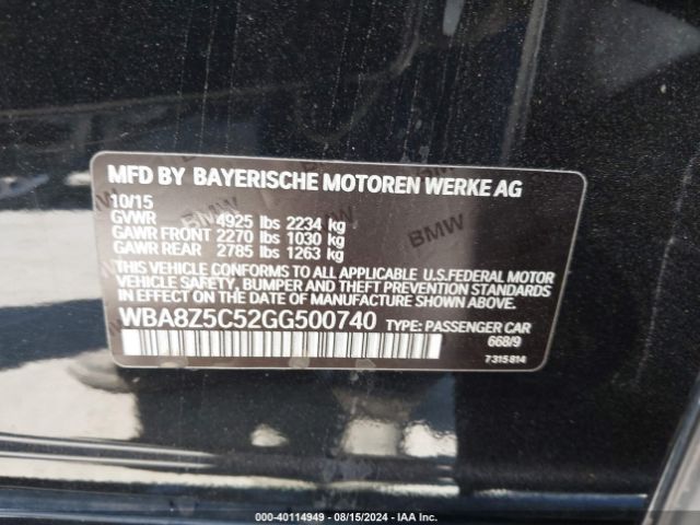 WBA8Z5C52GG500740 BMW 328i Gran Turismo Xdrive
