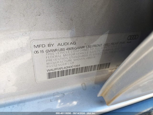 Audi A4 2.0t Premium 2016 WAUFFAFL4GN001064 Image 9