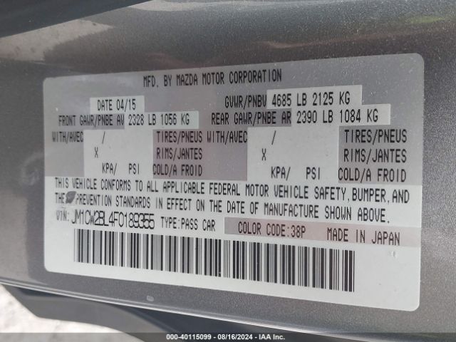 JM1CW2BL4F0189355 Mazda Mazda5 Sport