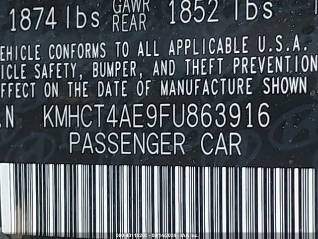Hyundai ACCENT GLS 2015 KMHCT4AE9FU863916 Image 9