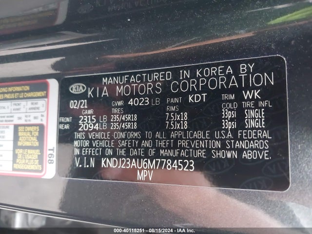 KIA Soul X-line 2021 KNDJ23AU6M7784523 Image 9