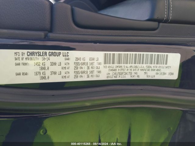 1C4RJFBG8FC641759 Jeep Grand Cherokee Limited