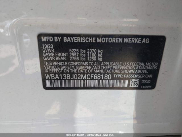 WBA13BJ02MCF68180 BMW 530i Xdrive