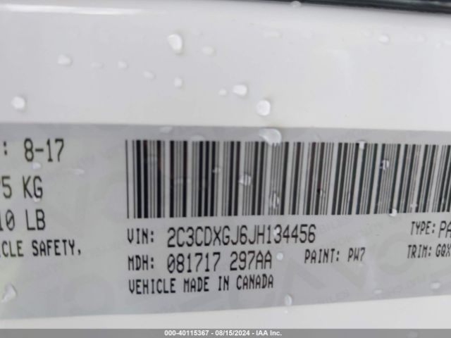 2C3CDXGJ6JH134456 Dodge Charger R/t Scat Pack