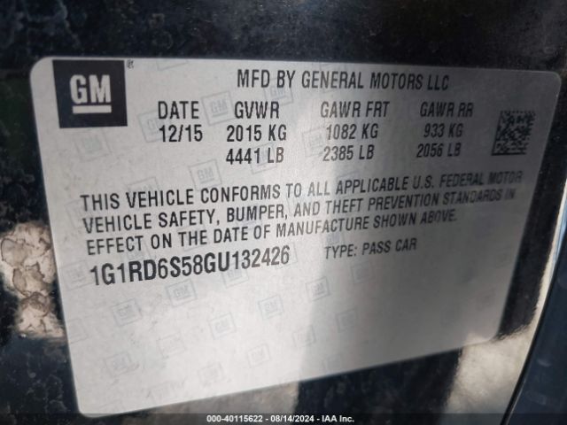 1G1RD6S58GU132426 Chevrolet Volt Premier