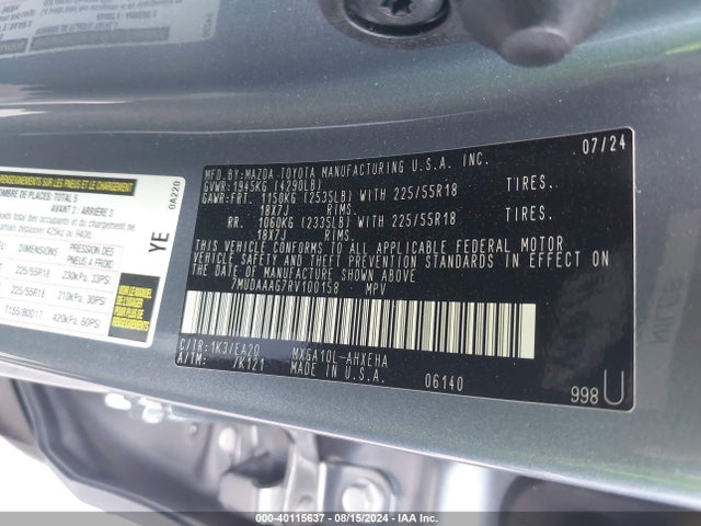 Toyota Corolla Cross Xle 2024 7MUDAAAG7RV100158 Image 9