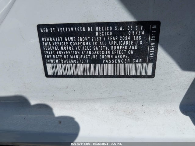 3VW5M7BU5RM087677 Volkswagen Jetta 1.5t S