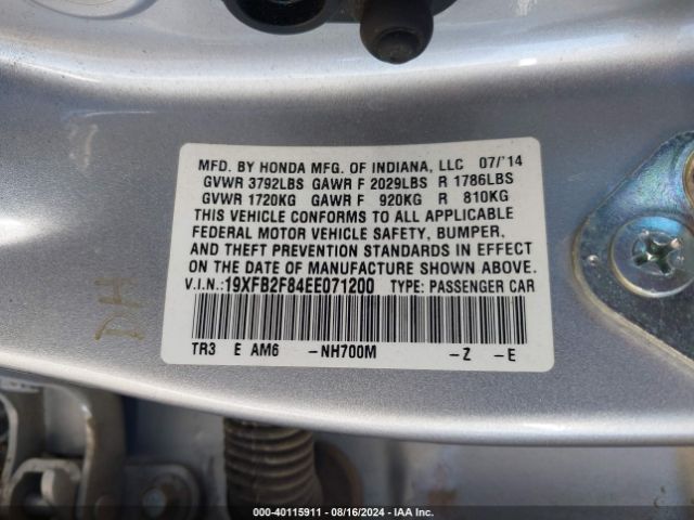 19XFB2F84EE071200 Honda CIVIC EX