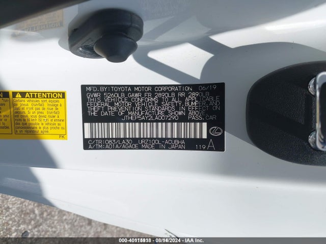 Lexus Lc 500 Sport 2020 JTHEP5AY2LA007290 Image 9