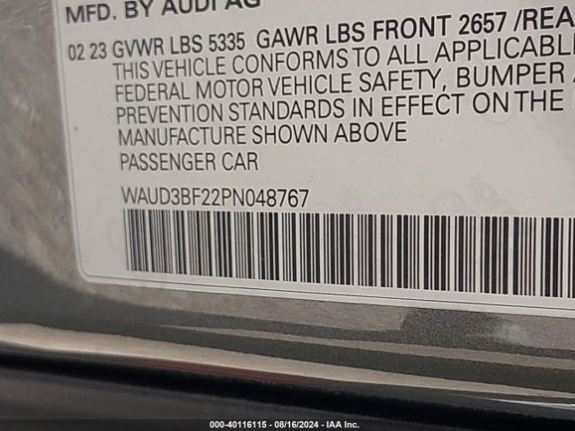 WAUD3BF22PN048767 Audi A6 Premium 45 Tfsi Quattro S Tronic