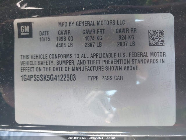 1G4PS5SK5G4122503 Buick Verano Leather Group