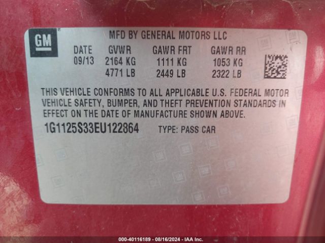 1G1125S33EU122864 Chevrolet Impala 2lt