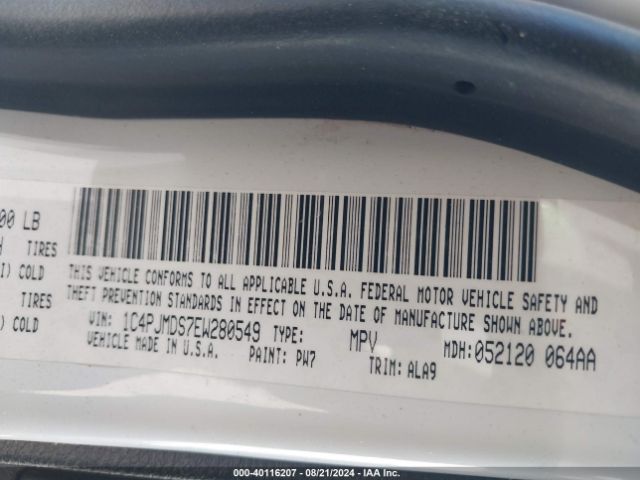 1C4PJMDS7EW280549 Jeep Cherokee Limited