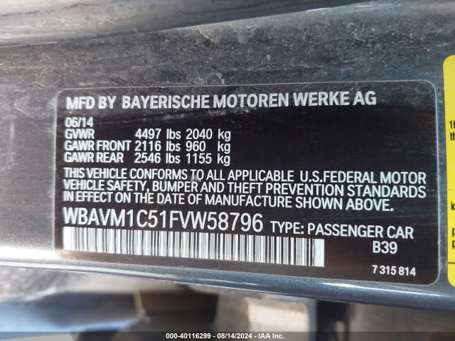 BMW X1 Sdrive28i 2015 WBAVM1C51FVW58796 Image 9