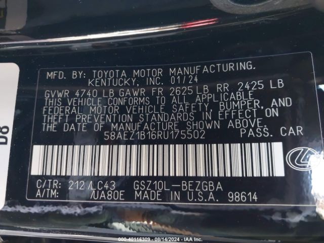 58AEZ1B16RU175502 Lexus Es 350 Luxury