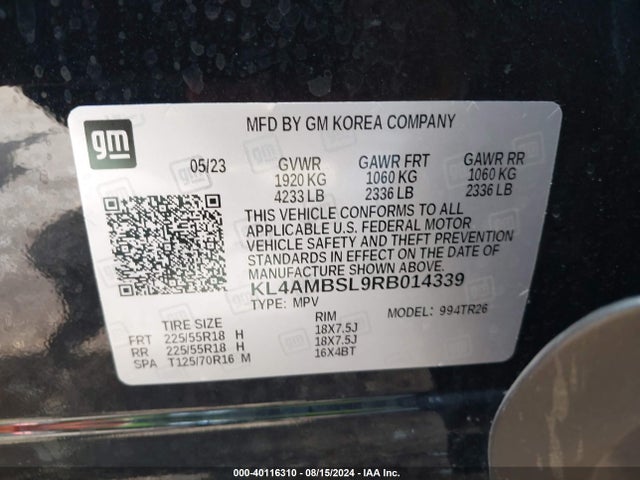 KL4AMBSL9RB014339 Buick Encore Gx Preferred Fwd