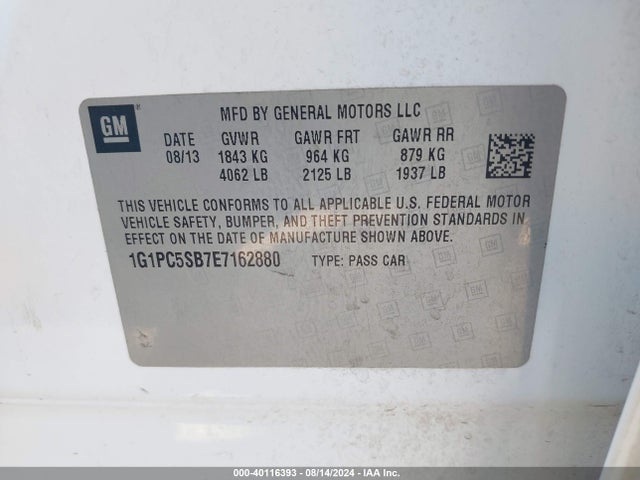 Chevrolet Cruze 1lt Auto 2014 1G1PC5SB7E7162880 Image 9