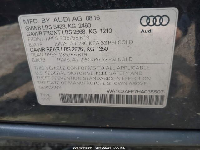 2017 AUDI Q5 WA1C2AFP7HA035507 Photo 8