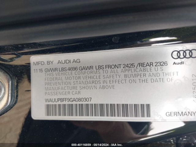 WAUUPBFF9GA080307 Audi A3 E-tron 1.4t Premium