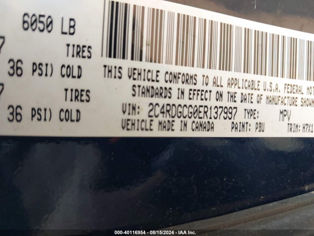 Dodge Grand Caravan Sxt 2014 2C4RDGCG0ER137997 Image 9