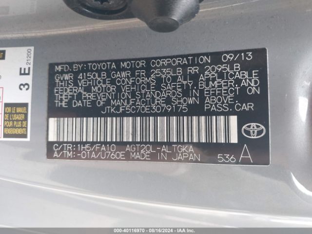 JTKJF5C70E3079175 Scion TC