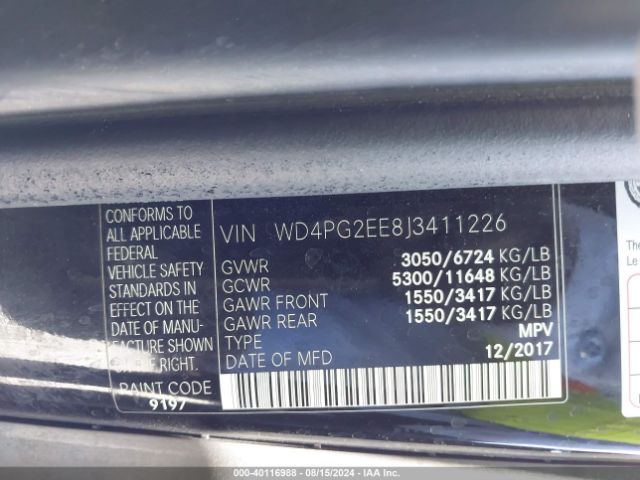 WD4PG2EE8J3411226 Mercedes-Benz Metris