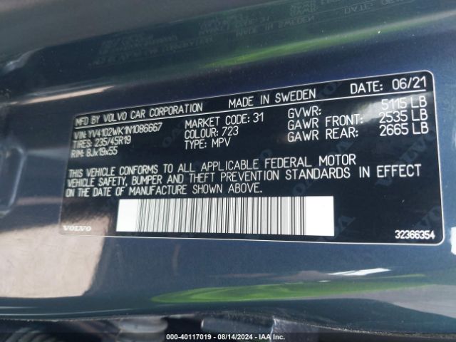 YV4102WK1N1086667 Volvo V60 Cross Country T5