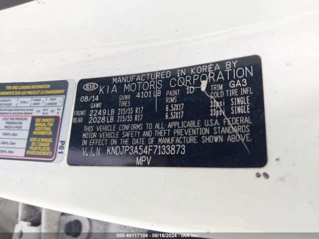 KNDJP3A54F7133873 KIA SOUL +