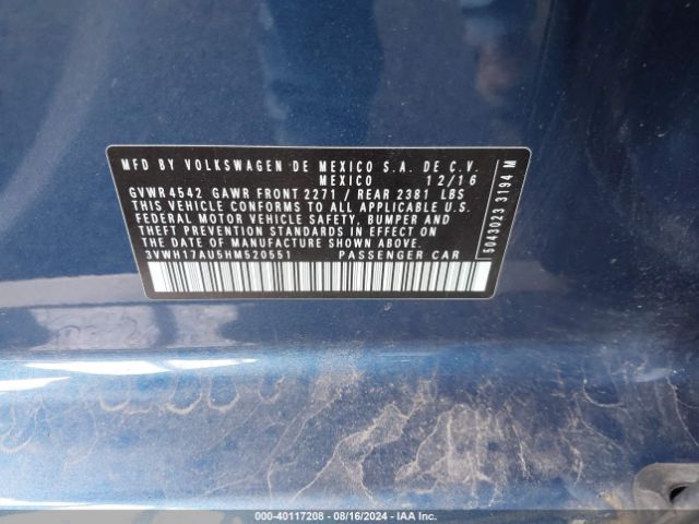 3VWH17AU5HM520551 Volkswagen Golf Alltrack Tsi S/tsi Se/tsi Sel