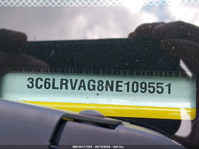 3C6LRVAG8NE109551 RAM Promaster 1500 Low Roof 136 Wb