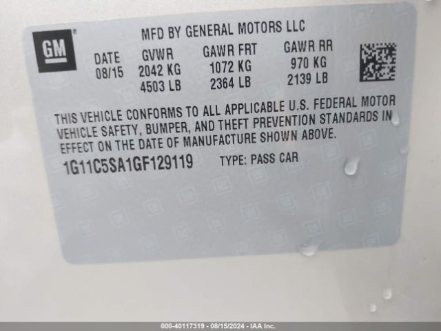 1G11C5SA1GF129119 Chevrolet Malibu Limited Lt