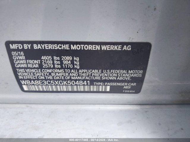WBA8E3C5XGK504841 BMW 328i Xdrive