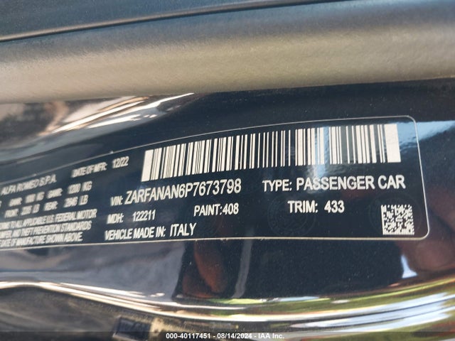 Alfa Romeo Giulia Sprint Awd 2023 ZARFANAN6P7673798 Image 9