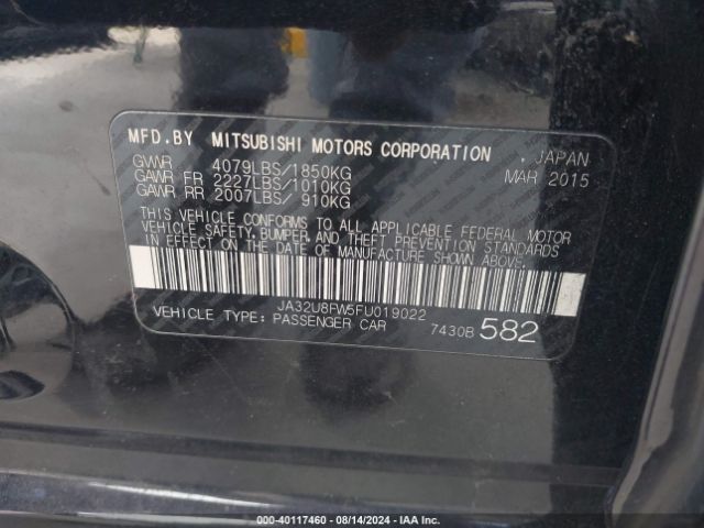 JA32U8FW5FU019022 Mitsubishi LANCER GT