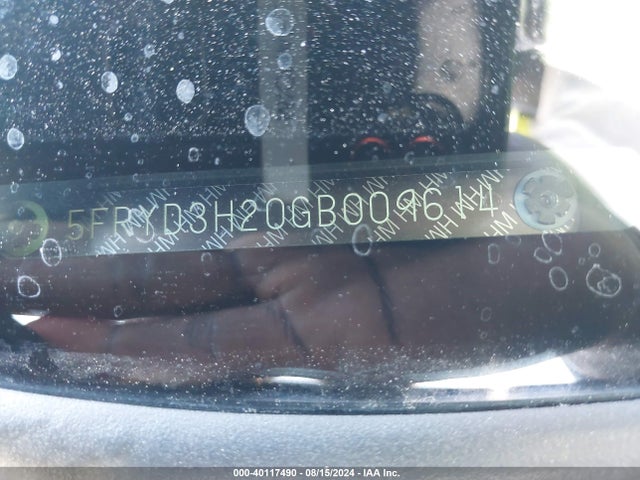 5FRYD3H20GB009614 Acura Mdx Acurawatch Plus Package