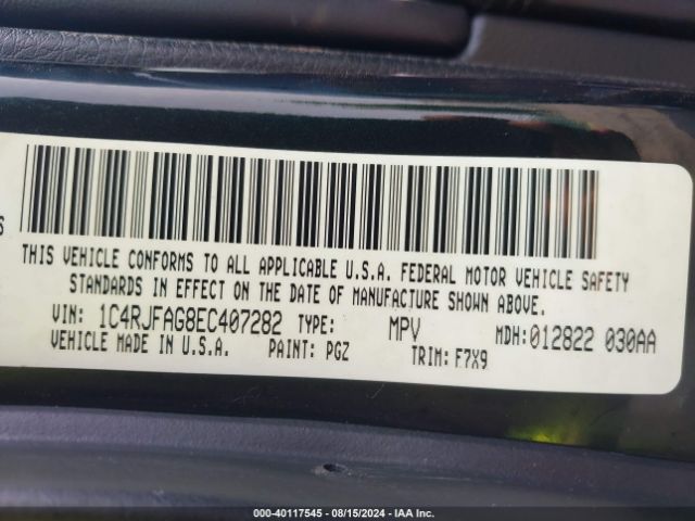 1C4RJFAG8EC407282 Jeep Grand Cherokee Laredo