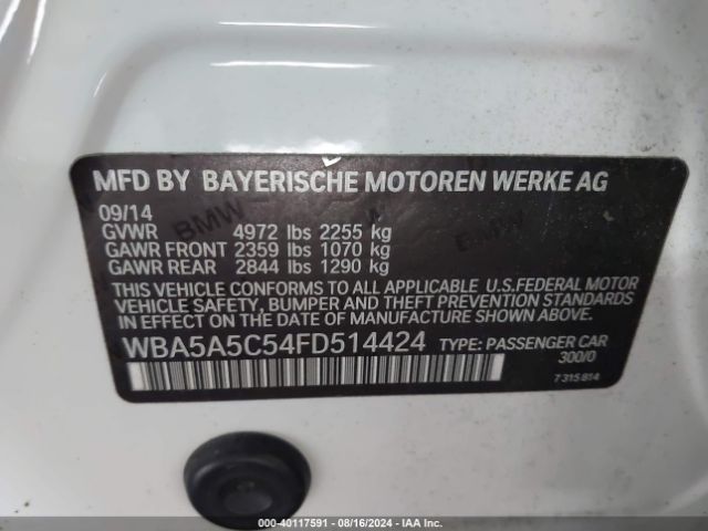 WBA5A5C54FD514424 BMW 528I