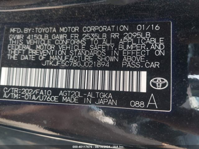 JTKJF5C78GJ021894 Scion TC