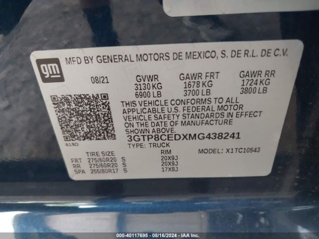 3GTP8CEDXMG438241 GMC Sierra 1500 2wd  Short Box Elevation