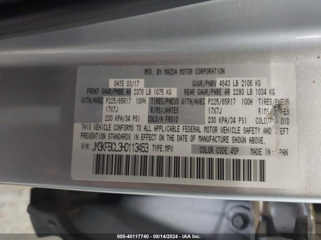 Mazda Cx-5 Touring 2017 JM3KFBCL3H0113453 Image 9