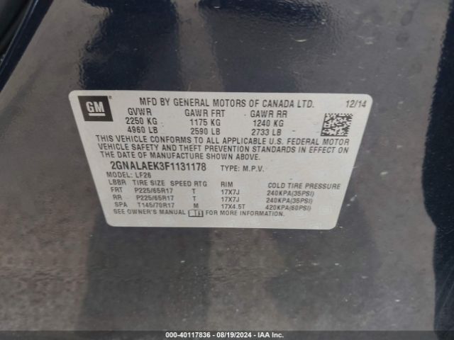 2GNALAEK3F1131178 Chevrolet EQUINOX LS