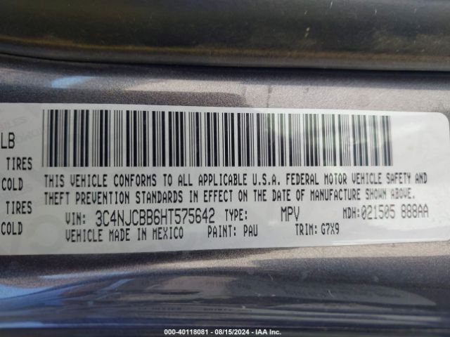 3C4NJCBB6HT575642 Jeep New Compass Latitude Fwd