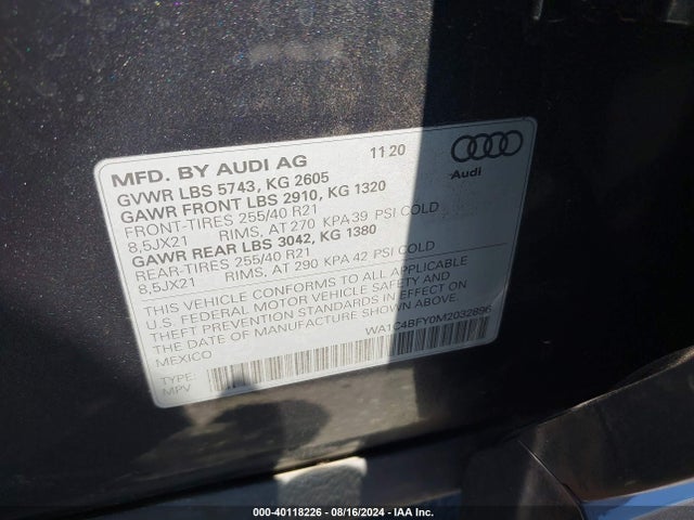 Audi Sq5 Prestige 2021 WA1C4BFY0M2032896 Image 9