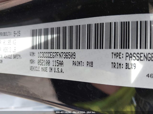 Chrysler 200 C 2015 1C3CCCEG7FN736509 Image 9