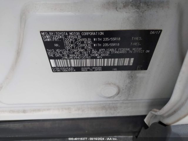 JTMDJREV9HD120763 Toyota Rav4 Hybrid Limited