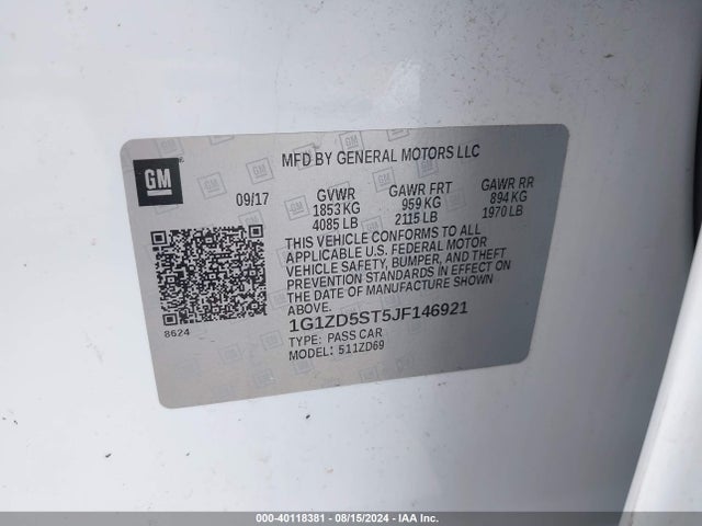 Chevrolet MALIBU LT 2018 1G1ZD5ST5JF146921 Image 9