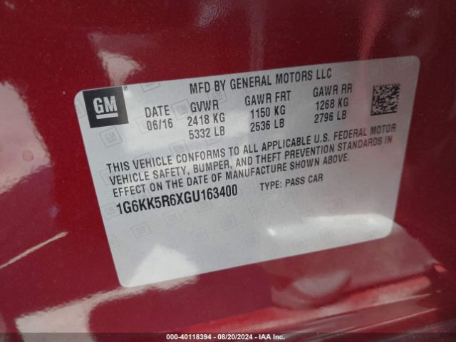 1G6KK5R6XGU163400 Cadillac Ct6 Platinum